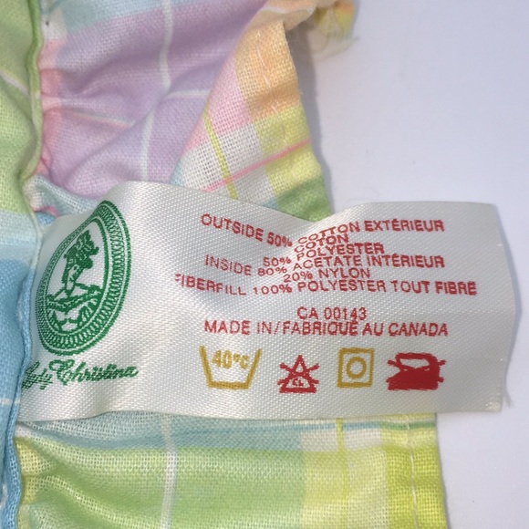 Lady Christina Baby Crib Comforter Pastel Plaid Vintage Nursery Bedding 1980's - Picture 4 of 9